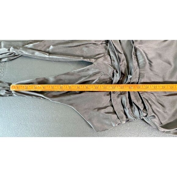 Shein MOD Backless Halter Dress Womens L Black‎ Satin - Picture 9 of 10